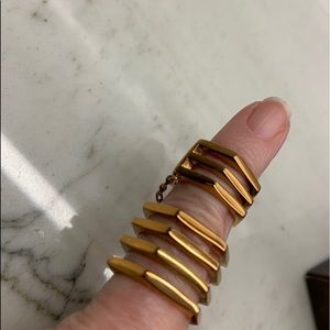 Henri Bendel rose gold double ring w/chain